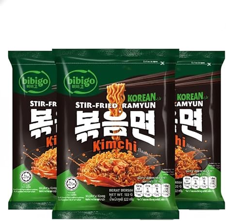 3 Bebejo Korean Fried Ramyon Kimchi Flavor - 122 gm